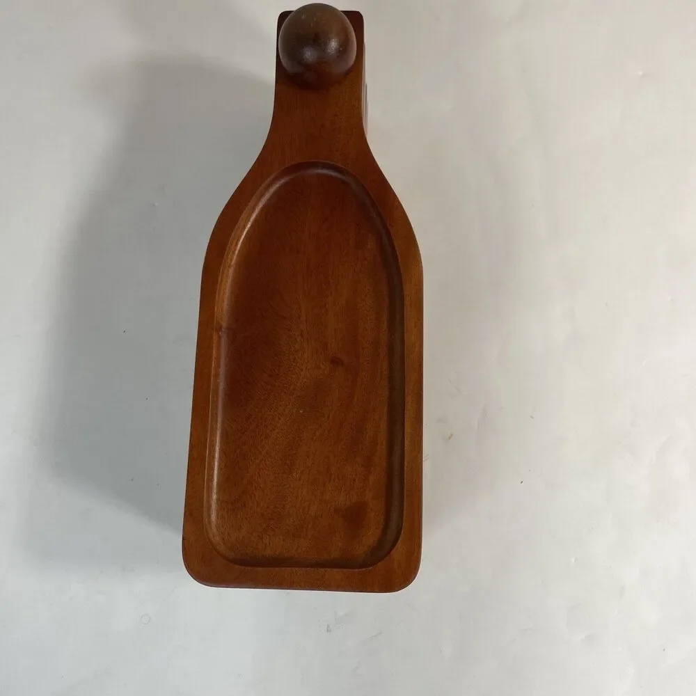 Primeware Inc Wine Bottle Shaped Wood Stackable Serving Platter Tray